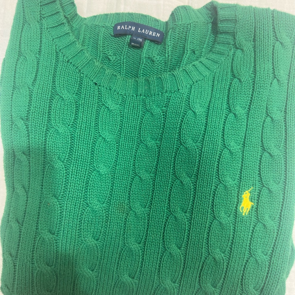Ralph Lauren Green Cable Knit Sweater women’s
